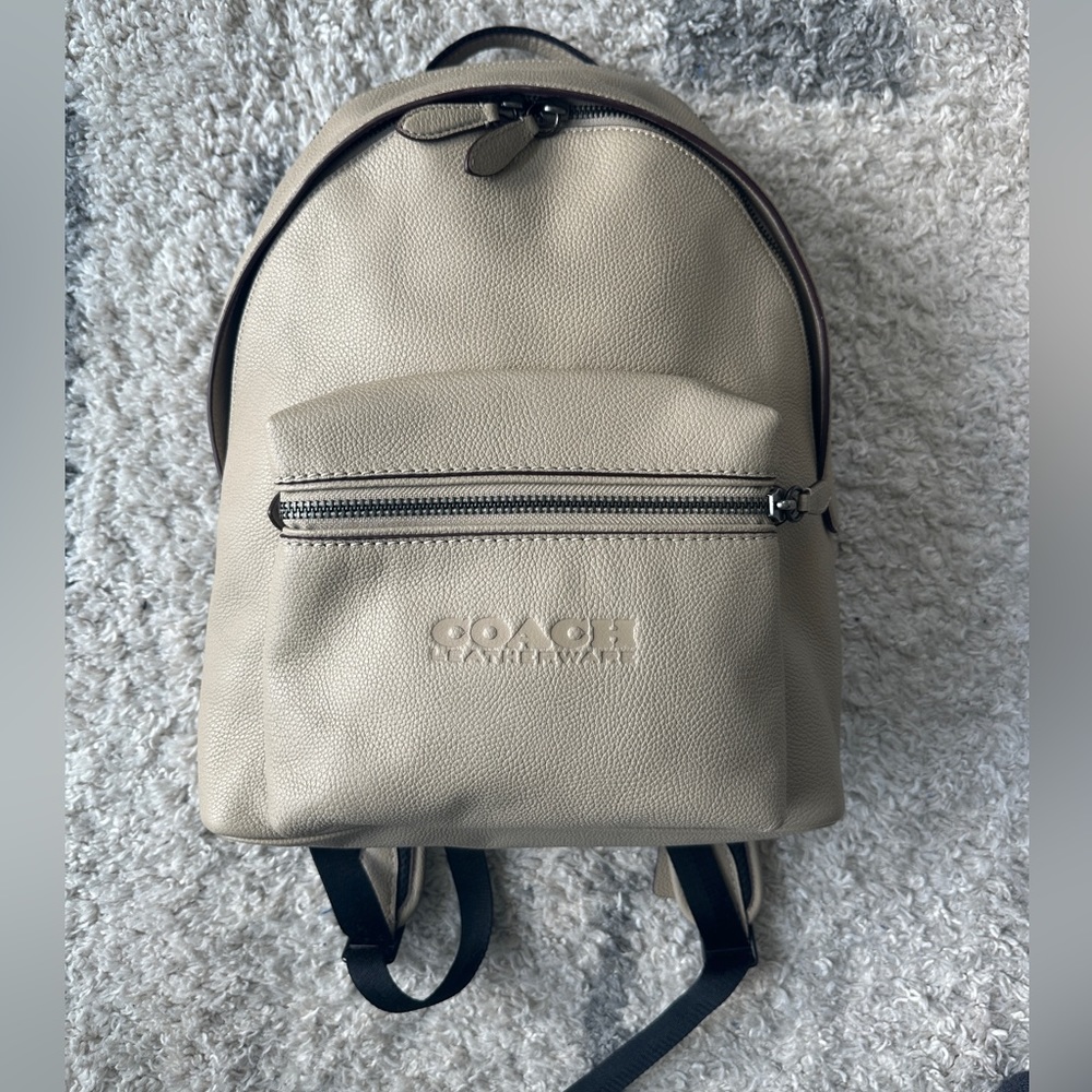 Coach Charter Backpack in light tan Pebble leather. Like new!